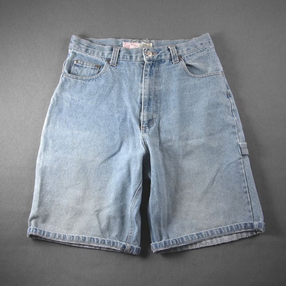 Vintage Y2K Bugle Boy Carpenter Mens Light Wash Denim Shorts 31 Hammer Loop 9"